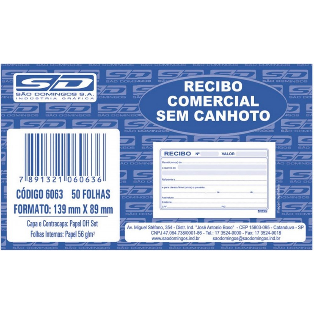 RECIBO COMERCIAL S/CANHOTO 50FL 1076 (EM C/2 BL)